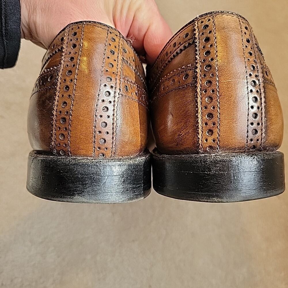 Allen Edmonds Larchmont Wingtip Brogue Brown Lace-up Oxford Shoe Men's Sz 10 D - Picture 4 of 11